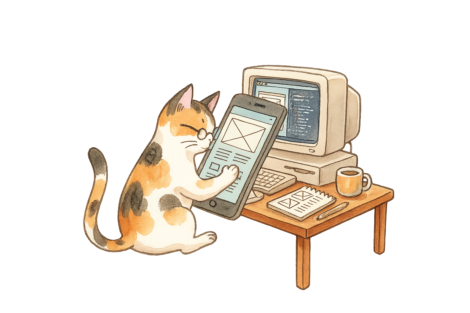 Cat developing mobile apps